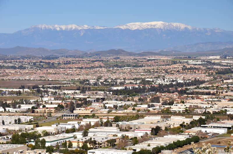Aerial view of Murrieta, California.